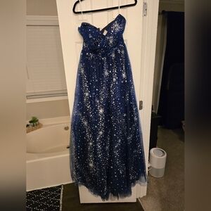 Blue Starry Prom Gown